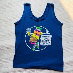 Vintage Graphic Blue Tank Size Small